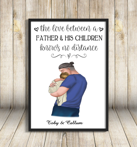 Father & Baby A4 Print, Custom Father and Child Picture